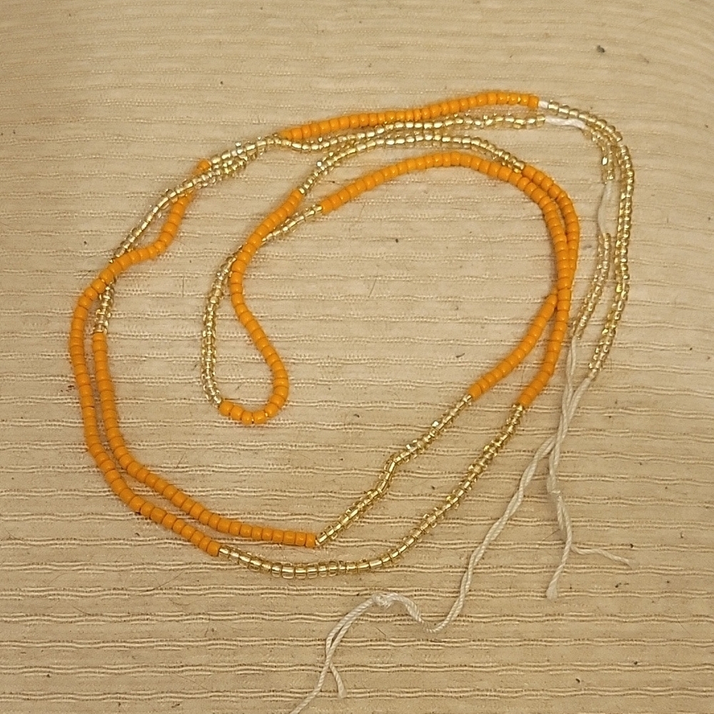 Orange and Gold Beaded Waistbeads